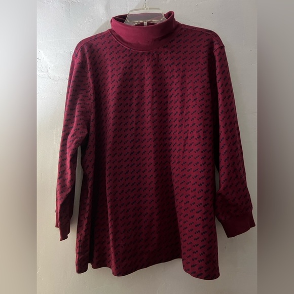 Women's L.L.Bean Interlock Turtleneck, Long-Sleeve Print NNT - Picture 3 of 8